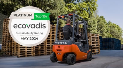 Toyota Material Handing Finland saavutti vuonna 2024 vastuullista toimintaa verifioivan Ecovadis Platinum -sertifikaatin.